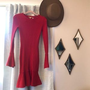 Red sweater dress
